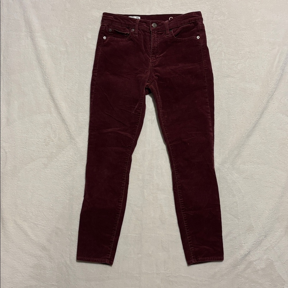 Gap 1969 corduroy modern stretch true skinny 28P maroon